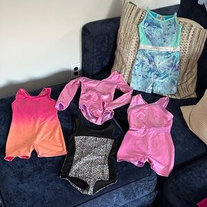 Girls Gymnastics Cat & Jack Pink, Black, and Blue Kids Bodysuits/Leotard Set